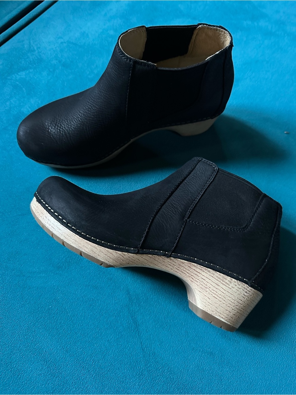 Women's Black Leather Dansko Booties